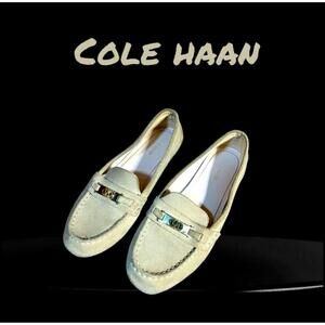 COLE HAAN Loafers Womens Size 6.5B Beige Dune Driving Penny Suede Comfort